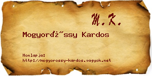 Mogyoróssy Kardos névjegykártya